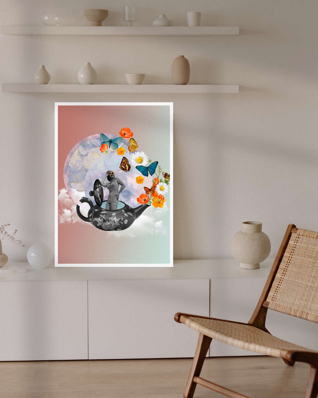 A cup of Spring | Surreal Collage Art Print