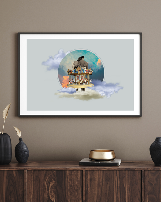 Close your eyes | Surreal Collage Art Print