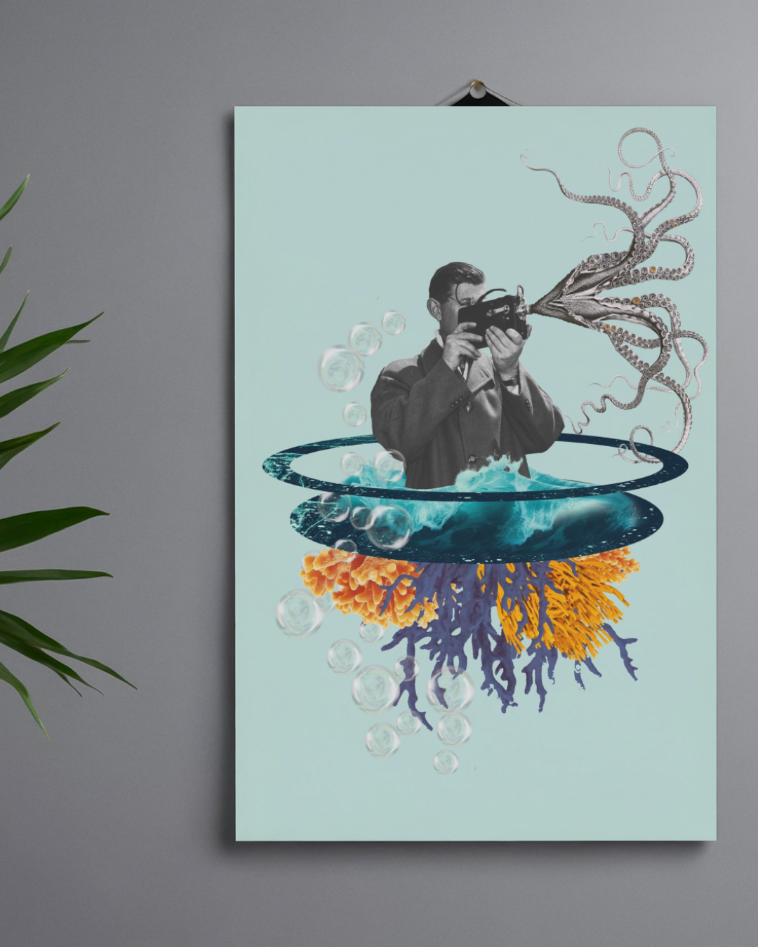 As free as the ocean | Surreal Collage Art Print