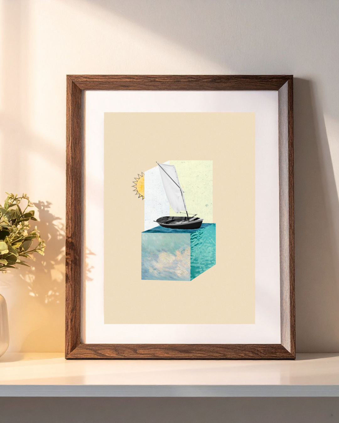 Ocean Cube | Surreal Collage Art Print