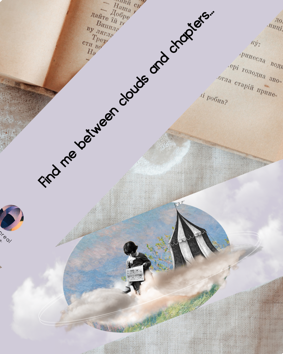 Clouds & Chapters | Collage Bookmark