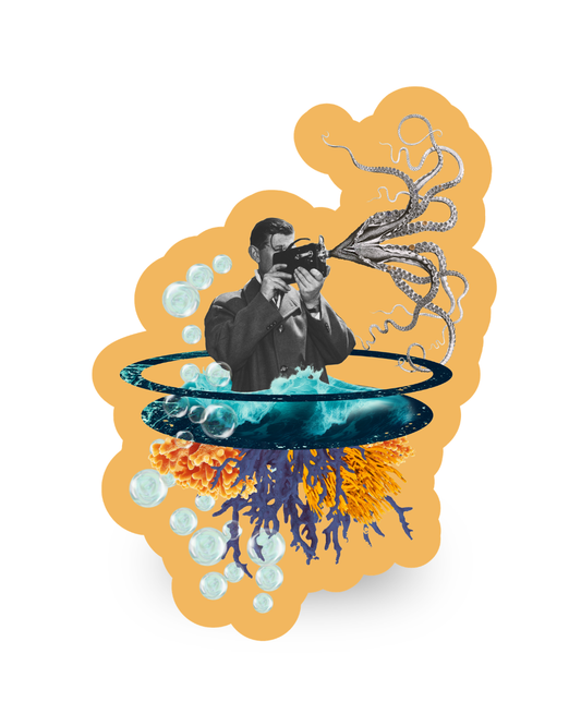 As free as the ocean | Collage Vinyl Sticker
