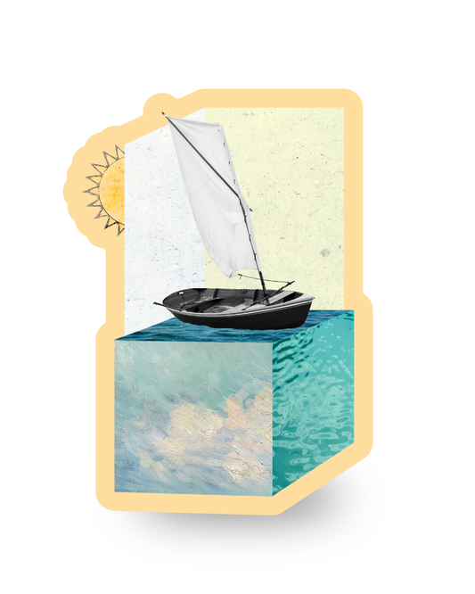 Ocean Cube | Collage Vinyl Sticker
