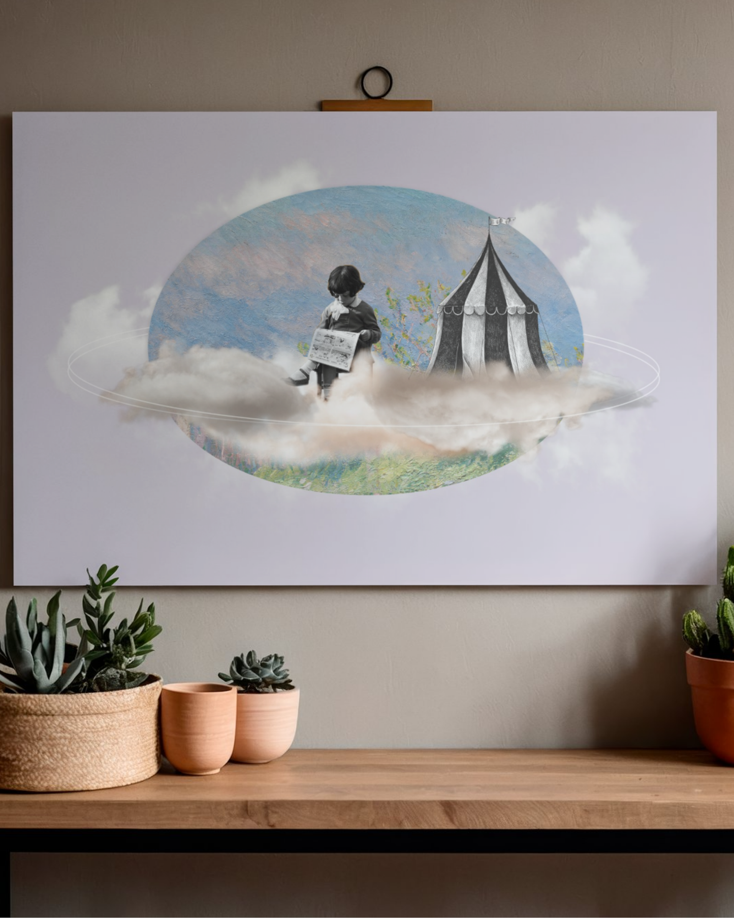 Me & my own planet | Surreal Collage Art Print