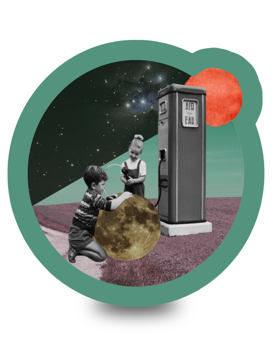Cosmic Refuel | Collage Vinyl Sticker