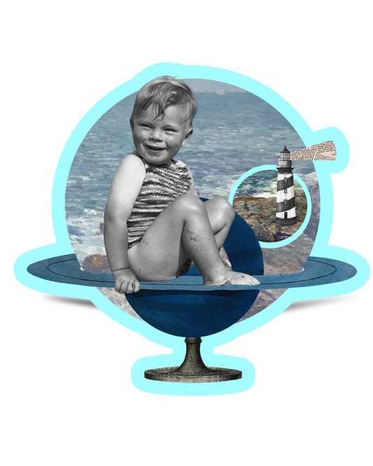 Saturn Boy | Collage Vinyl Sticker