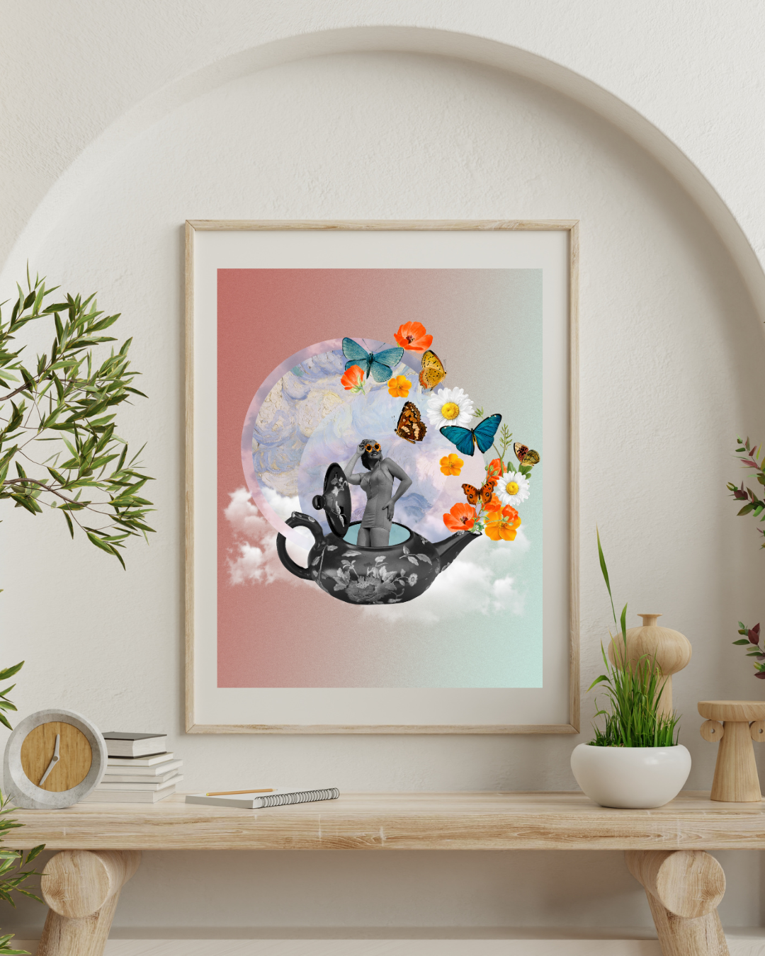 A cup of Spring | Surreal Collage Art Print