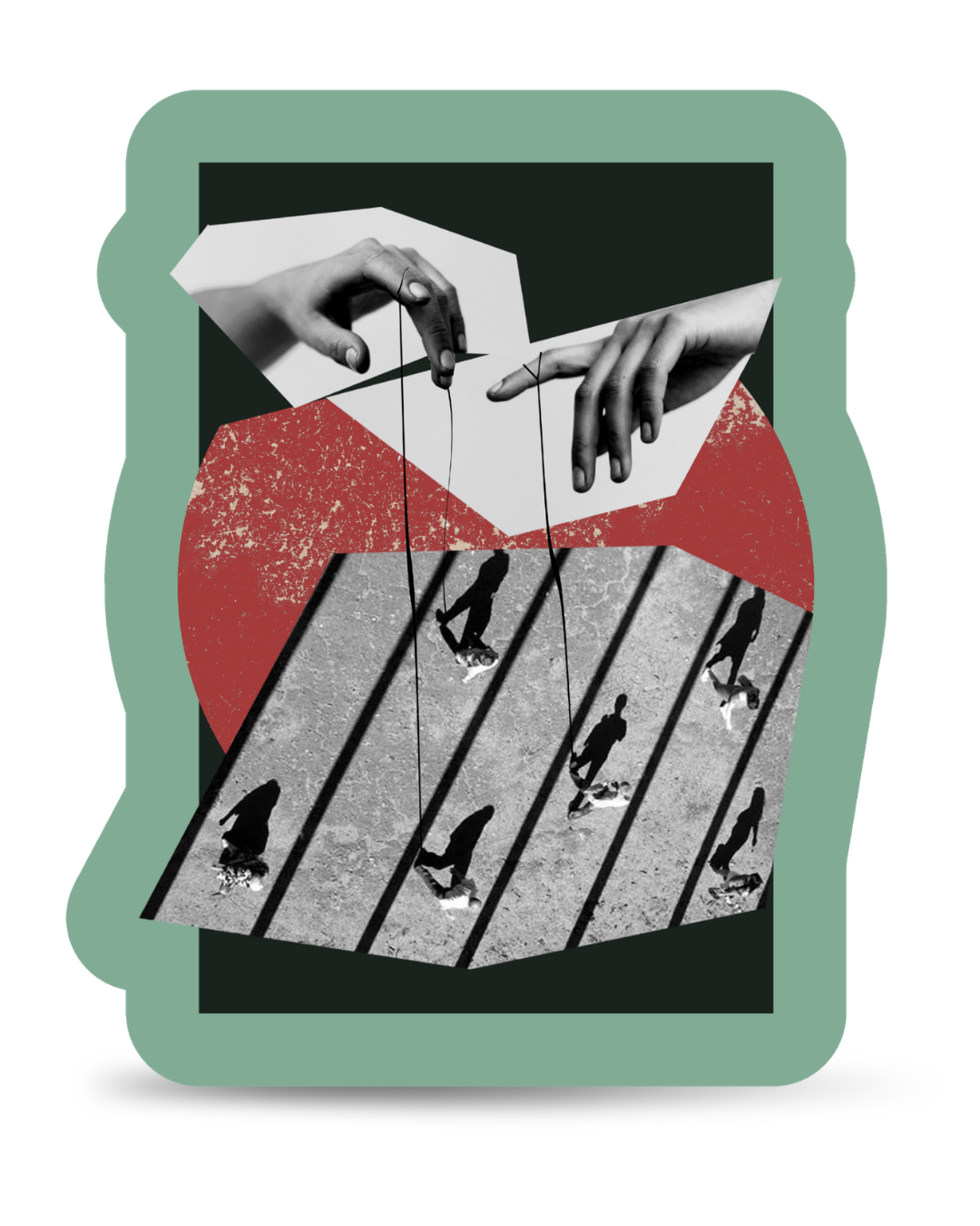 Human Puppet | Collage Vinyl Sticker