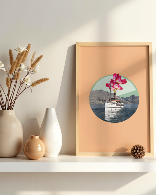 Blooming Voyage | Surreal Collage Art Print