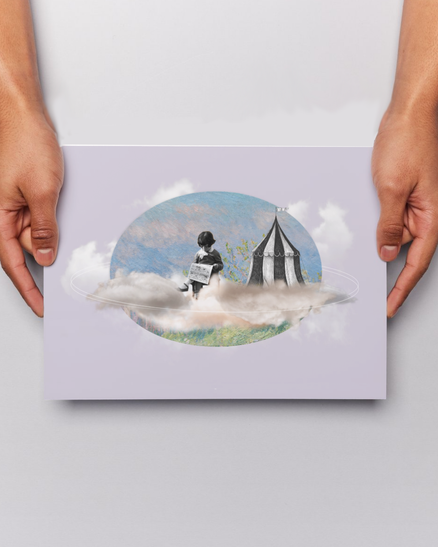 Me & my own planet | Surreal Collage Art Print