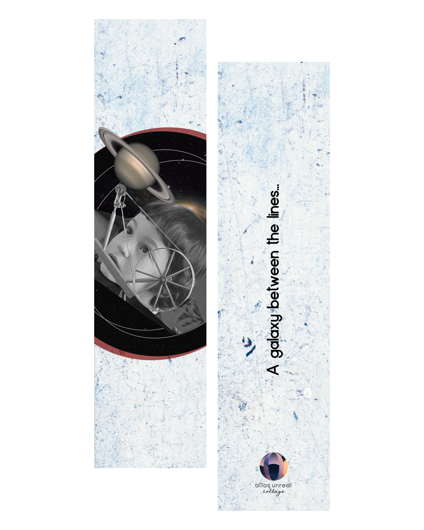 A galaxy between the lines | Collage Bookmark