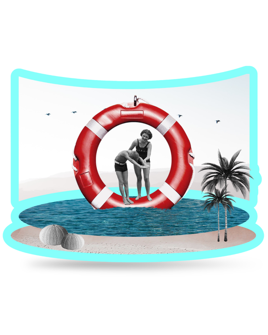 Dive Into Summer Happiness | Collage Vinyl Sticker