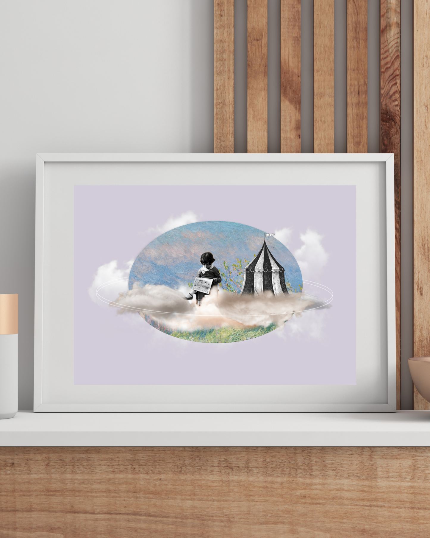 Me & my own planet | Surreal Collage Art Print