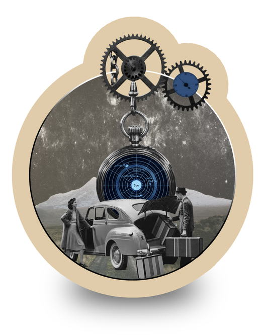 Never ending journey | Collage Vinyl Sticker