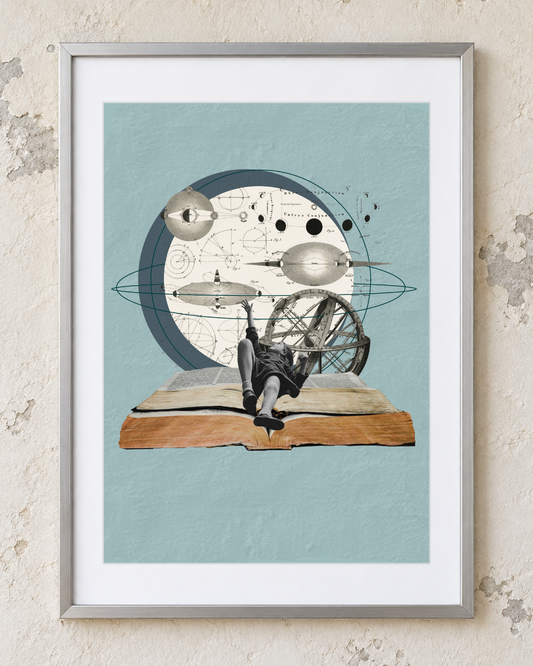What a wonderful world | Surreal Collage Art Print