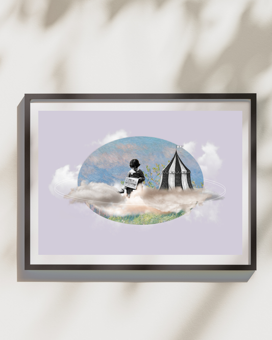 Me & my own planet | Surreal Collage Art Print