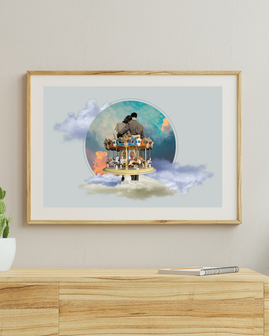 Close your eyes | Surreal Collage Art Print