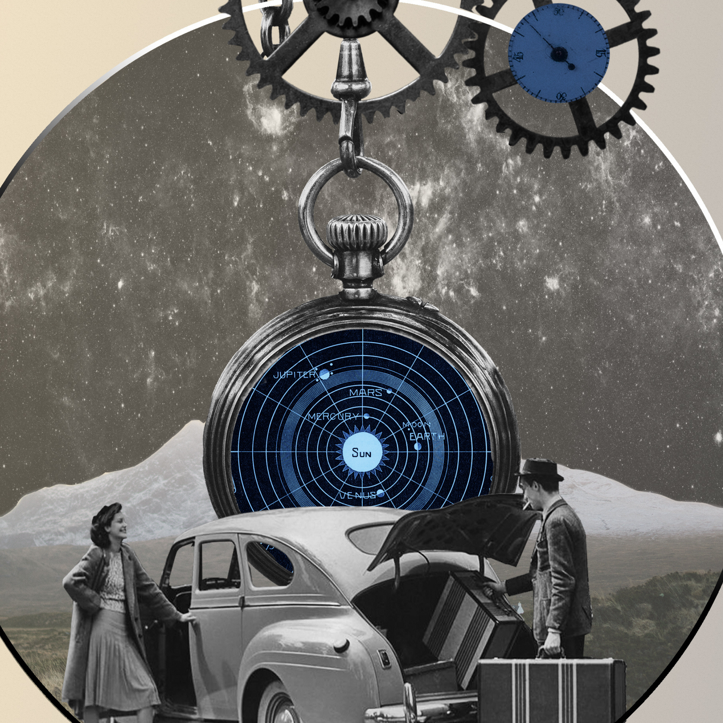 Never ending journey | Surreal Collage Art Print