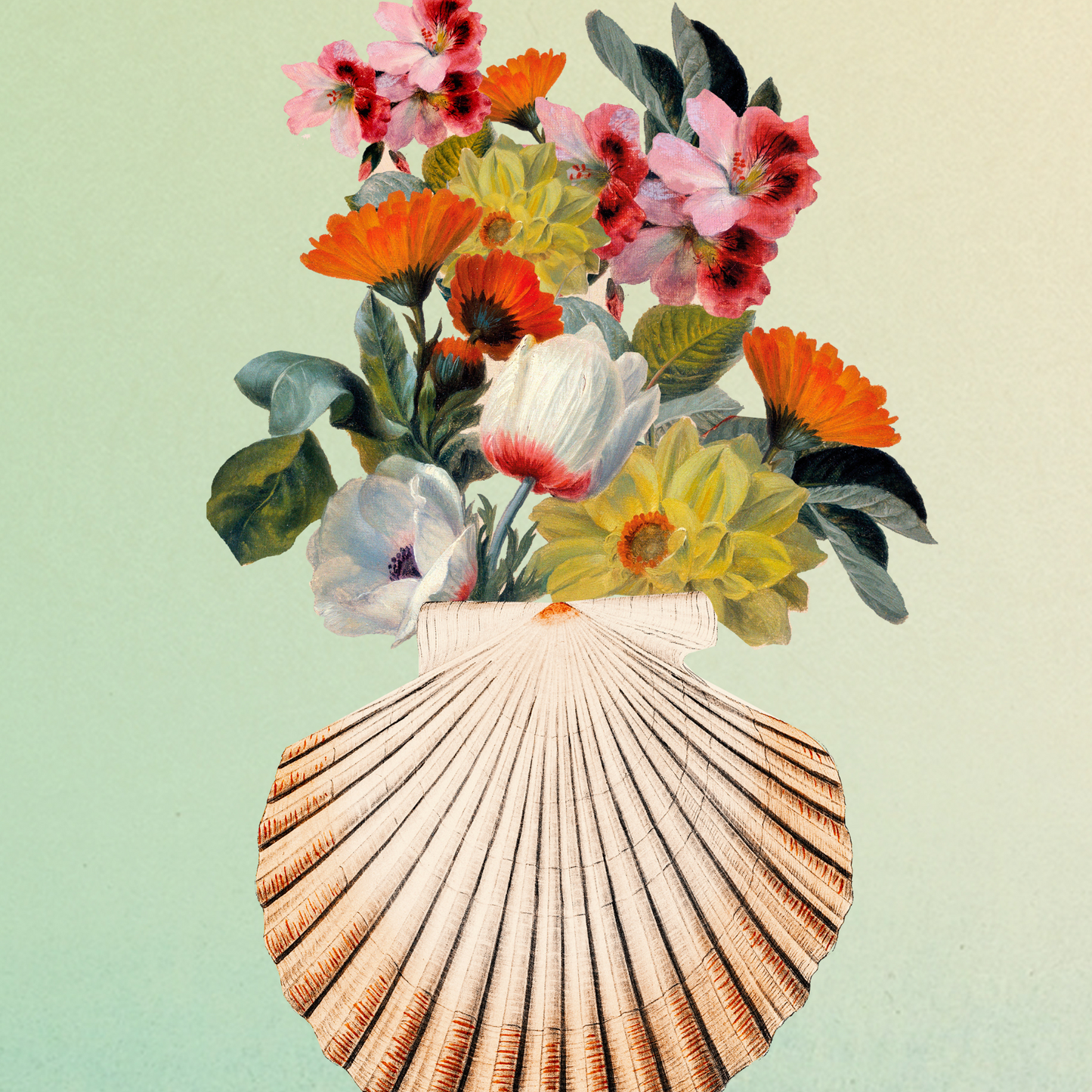 Sun-Kissed Memories | Surreal Collage Art Print