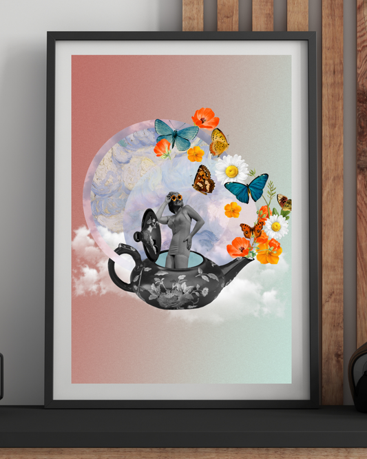 A cup of Spring | Surreal Collage Art Print