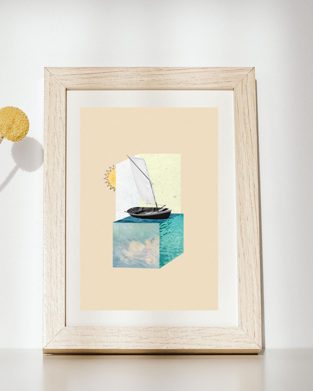 Ocean Cube | Surreal Collage Art Print