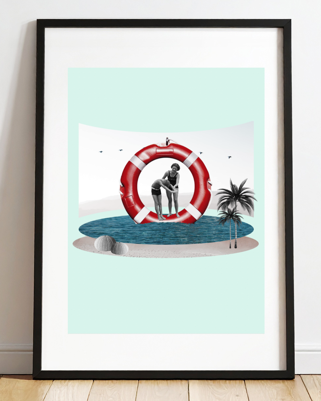 Dive into Summer Happiness | Surreal Collage Art Print