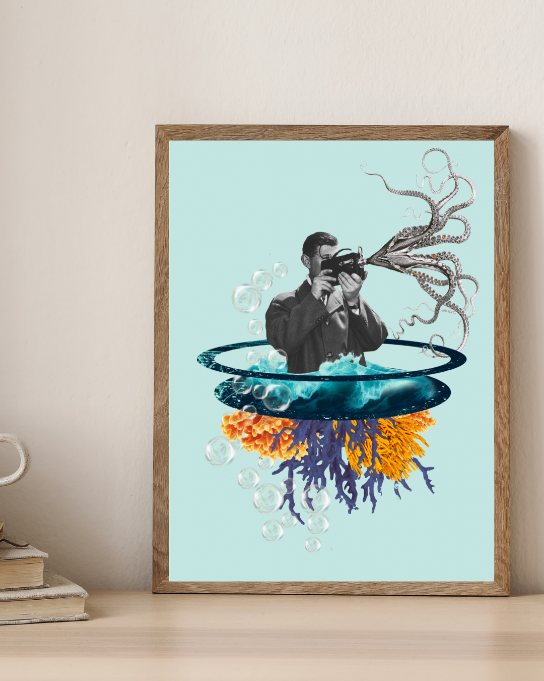 As free as the ocean | Surreal Collage Art Print