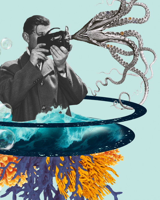As free as the ocean | Surreal Collage Art Print