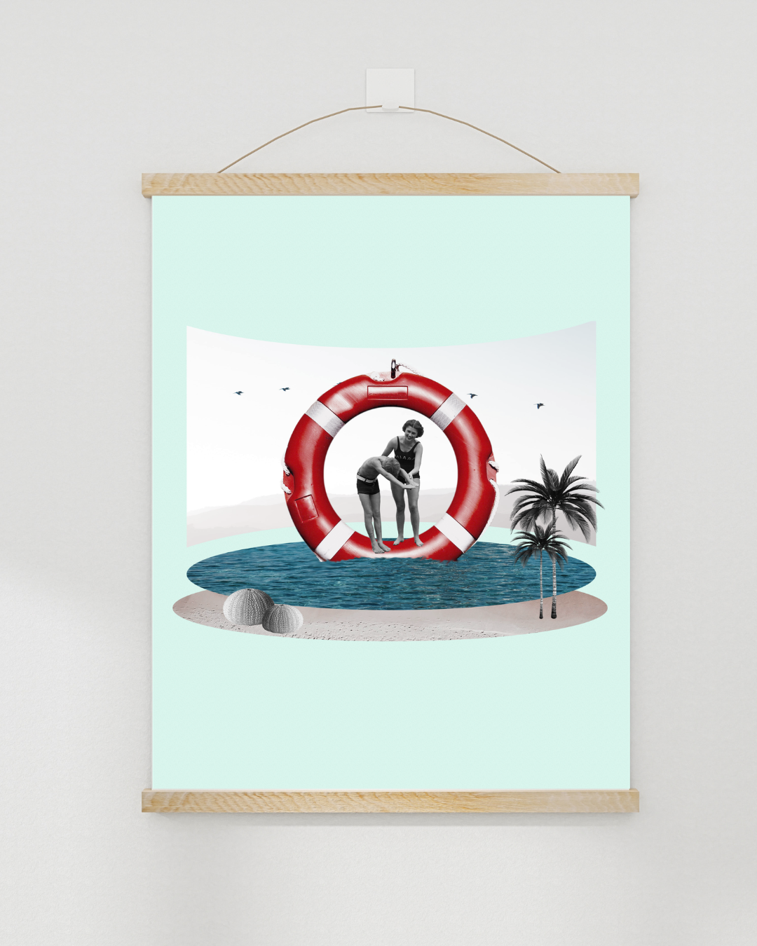 Dive into Summer Happiness | Surreal Collage Art Print