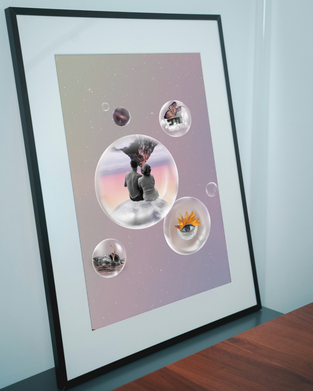 Parallel Realities | Surreal Collage Art Print