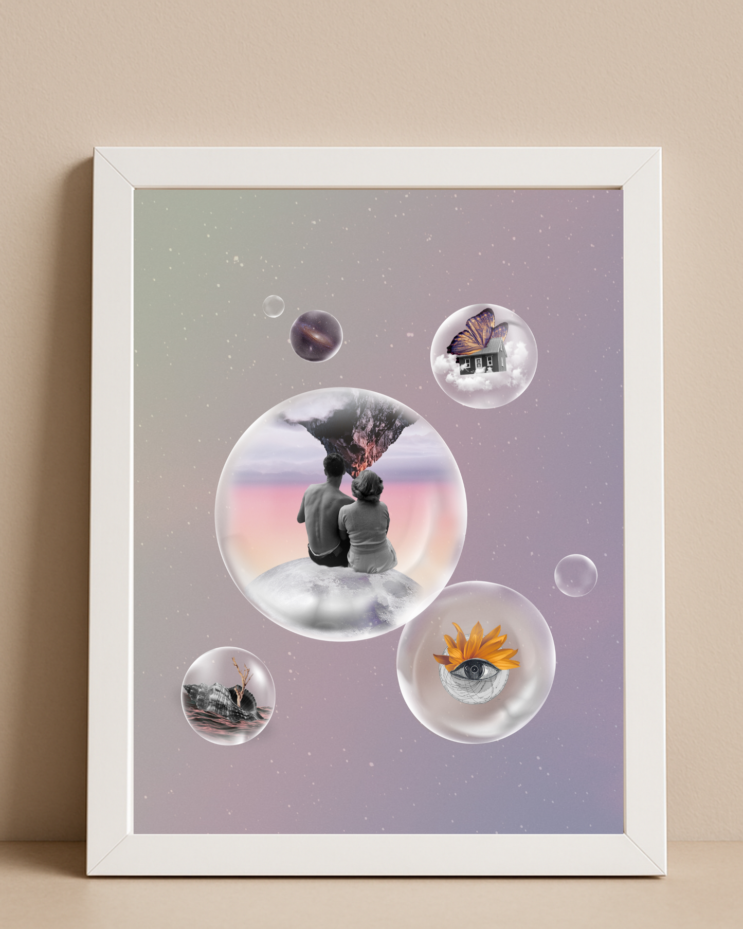 Parallel Realities | Surreal Collage Art Print