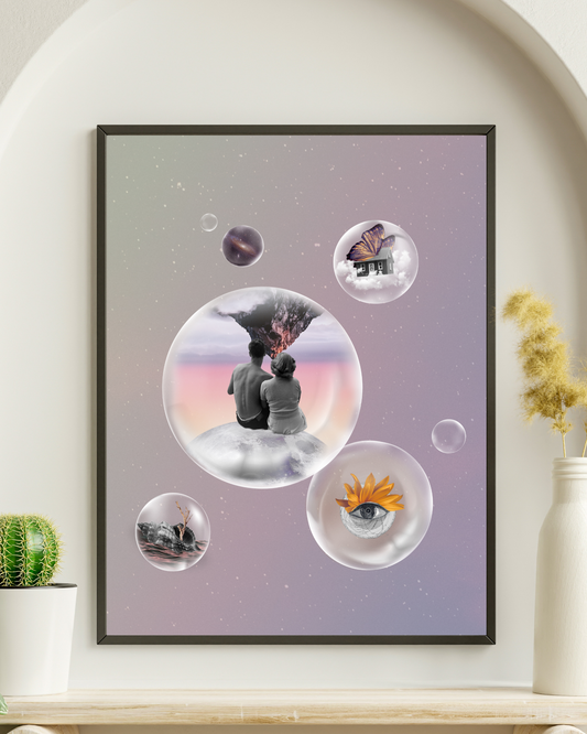 Parallel Realities | Surreal Collage Art Print