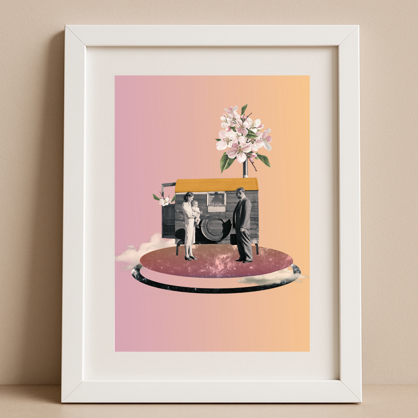 The Blossoming Shelter | Surreal Collage Art Print