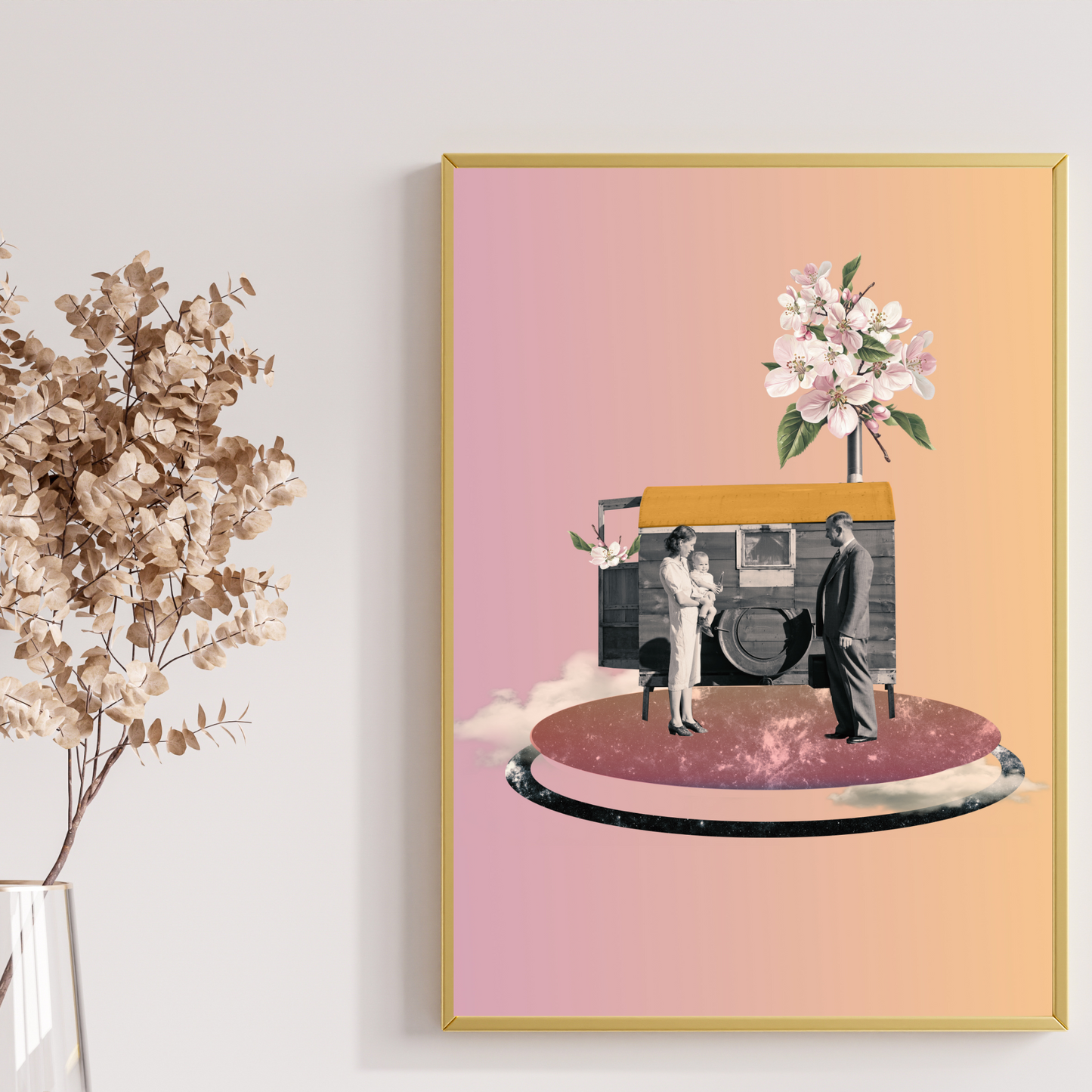 The Blossoming Shelter | Surreal Collage Art Print