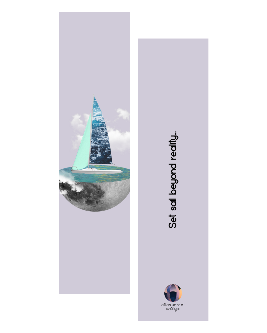 Moonlit Voyage  | Collage Bookmark
