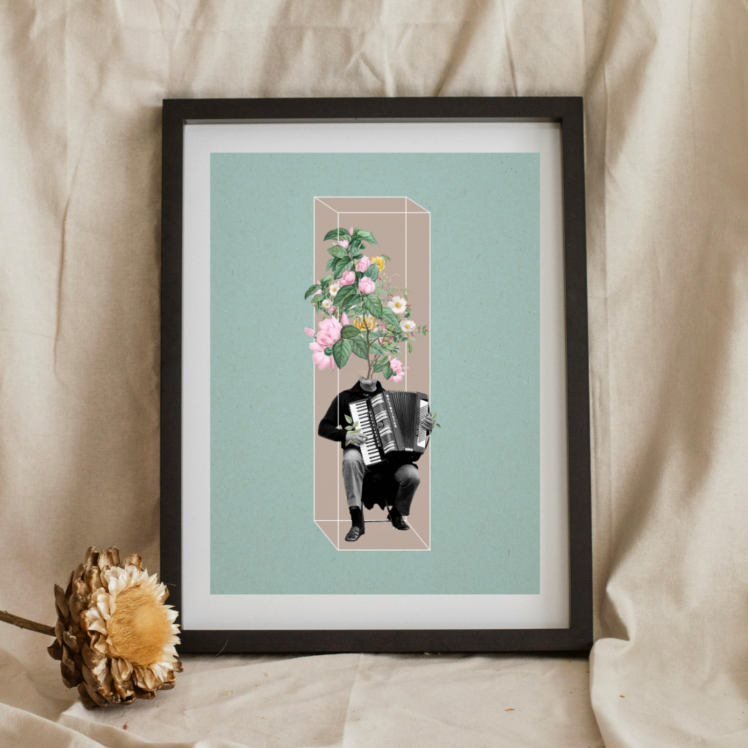 The Garden of Sound | Surreal Collage Art Print