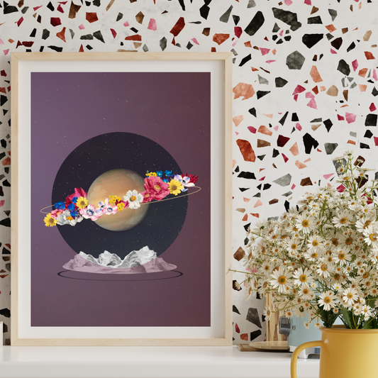 Blooming Planet | Surreal Collage Art Print