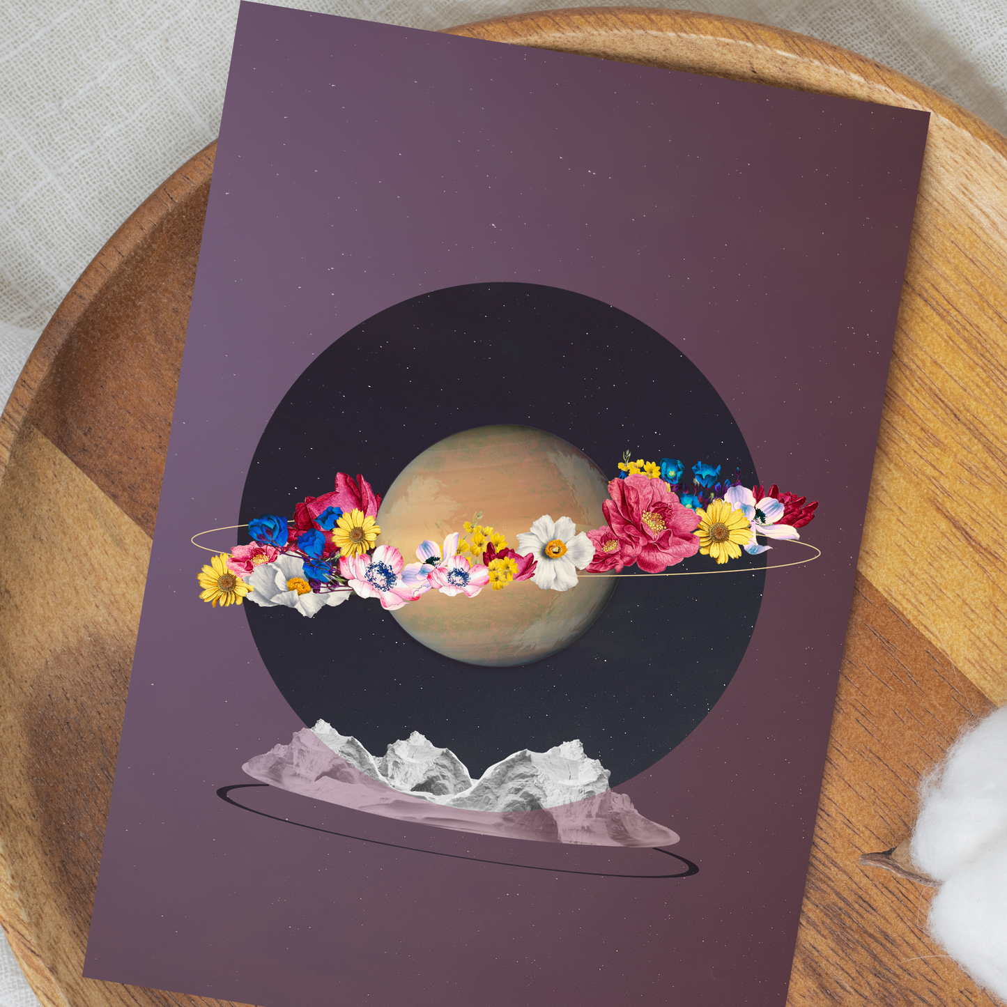 Blooming Planet | Surreal Collage Art Print