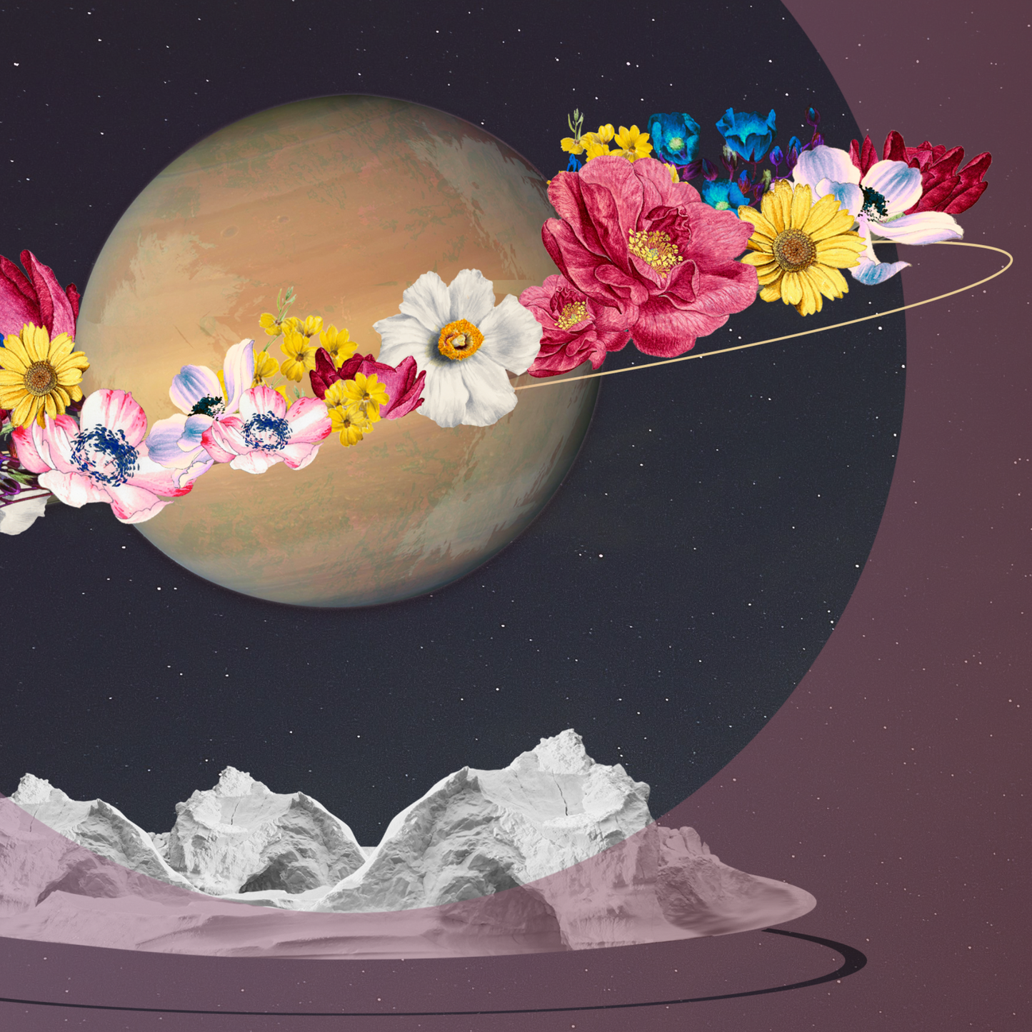Blooming Planet | Surreal Collage Art Print