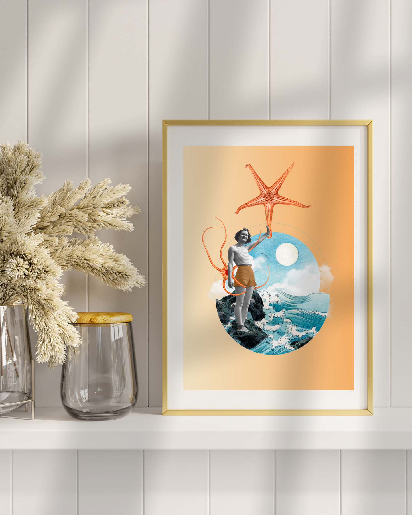 Ocean Echoes | Surreal Collage Art Print