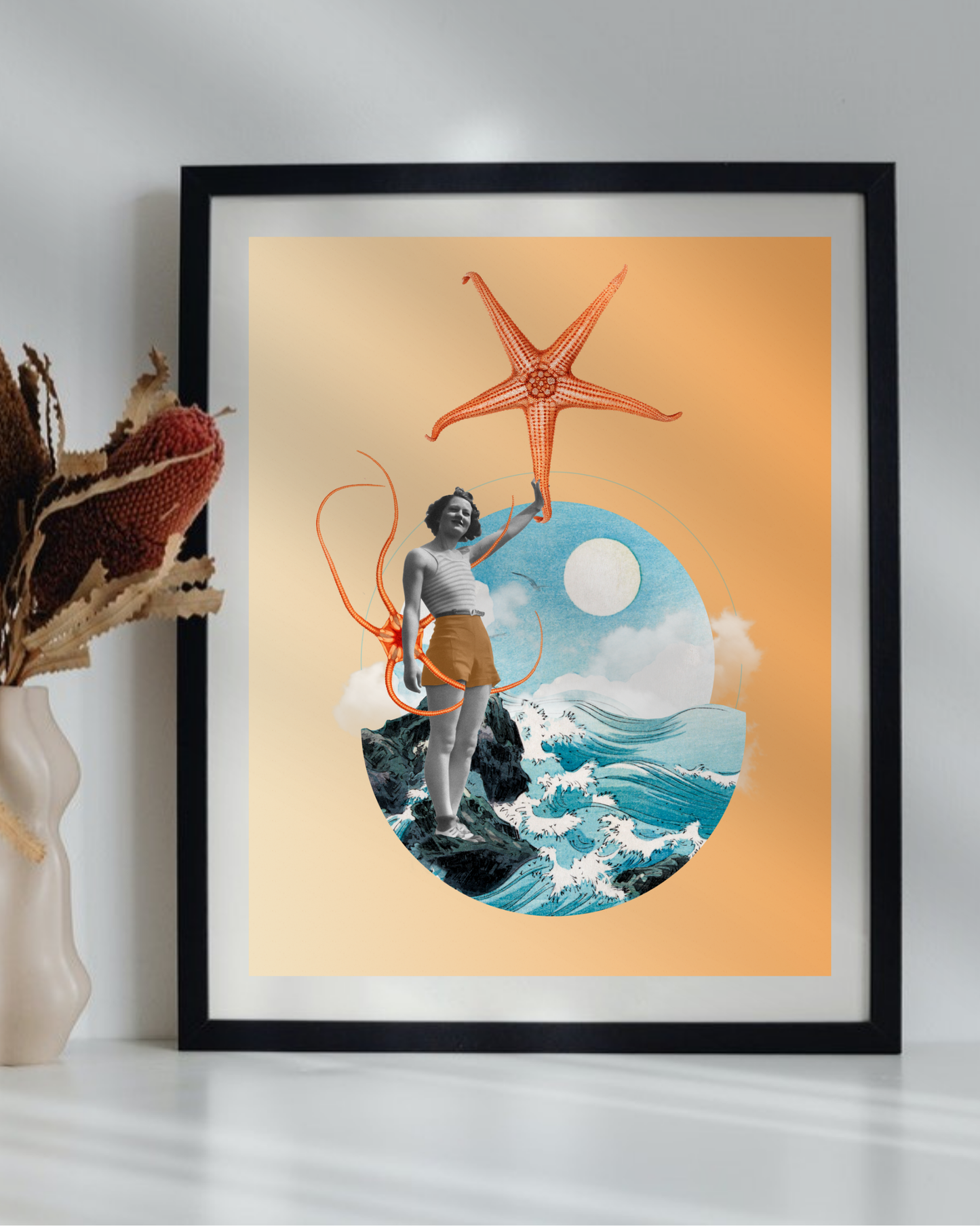 Ocean Echoes | Surreal Collage Art Print