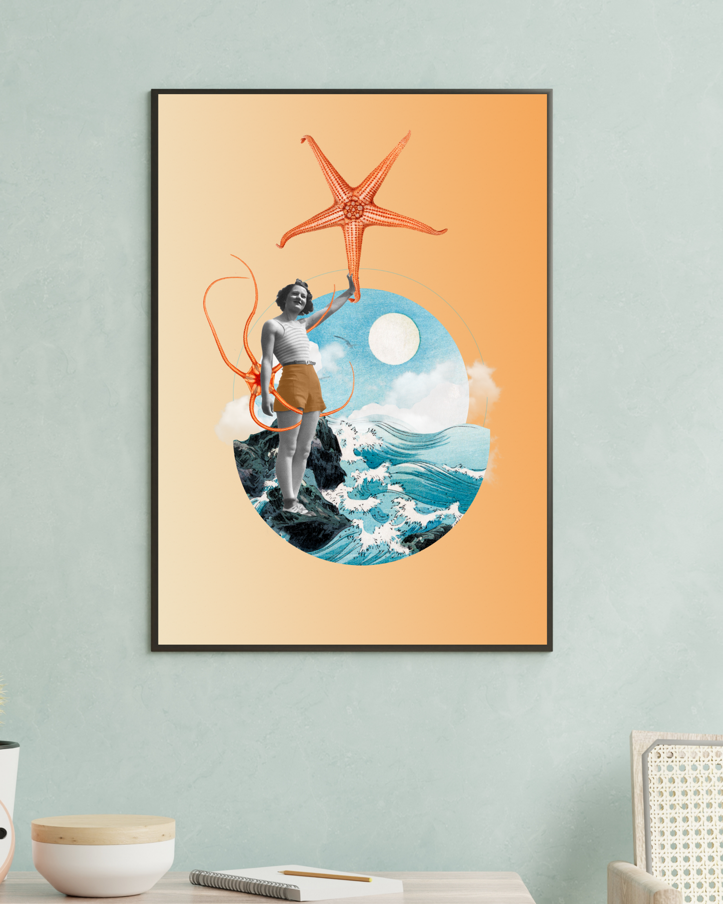 Ocean Echoes | Surreal Collage Art Print