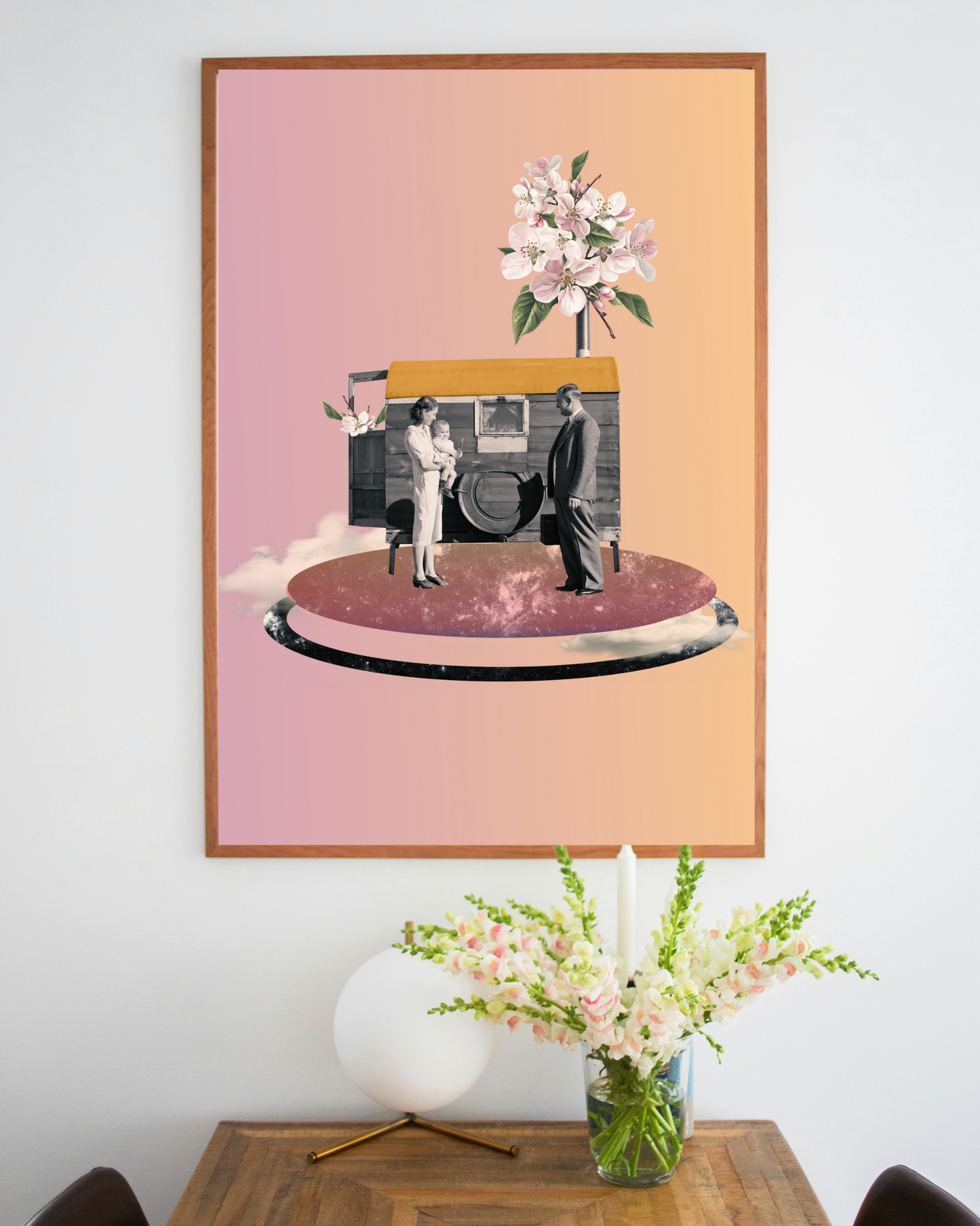 The Blossoming Shelter | Surreal Collage Art Print