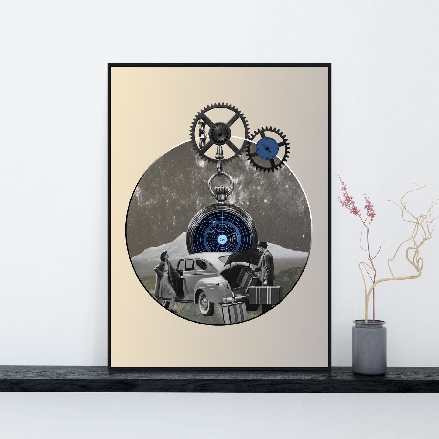 Never ending journey | Surreal Collage Art Print